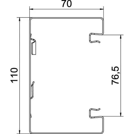 OBO Bettermann 6277000 Készülék beépítő csatorna (H x Sz) 2000 mm x 110 mm 1 db Tiszta fehér