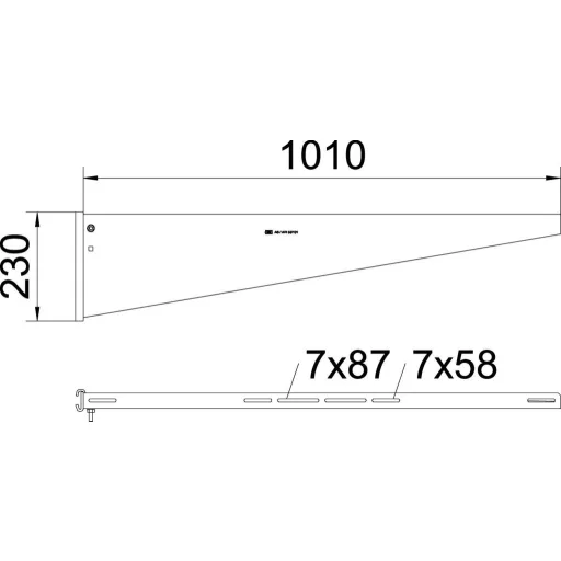 OBO Bettermann 6419340 Nyél tartó (Sz x Ma) 1010 mm x 195 mm Fémes 1 db
