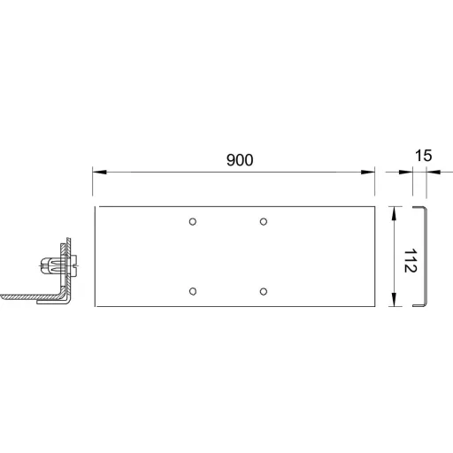 OBO Bettermann 6356915 Borítás (H x Sz) 900 mm x 112 mm 1 db Natúr