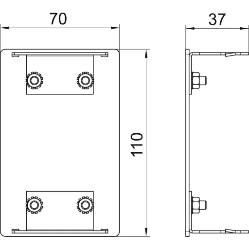 OBO Bettermann 6279270 Szerelési tartozék (Sz x Mé) 110 mm x 70 mm 1 db Tiszta fehér