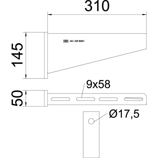 OBO Bettermann 6417779 Fali kar (H x Sz x Ma) 310 x 60 x 195 mm Fémes 1 db