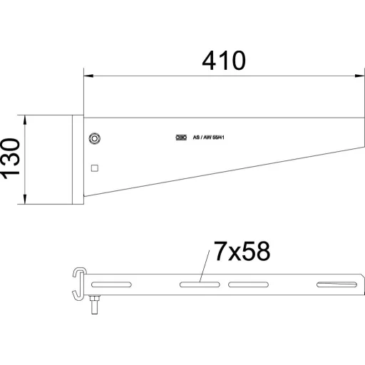 OBO Bettermann 6419298 Nyél tartó (Sz x Ma) 410 mm x 130 mm Fémes 1 db