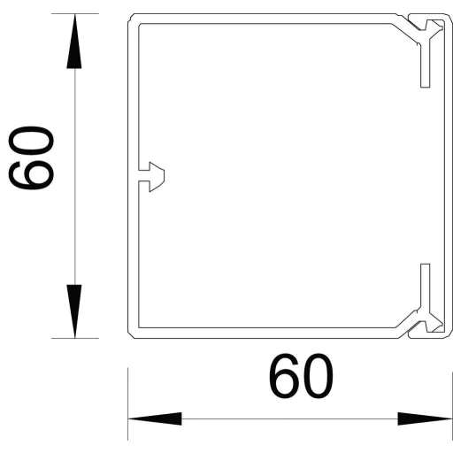 OBO Bettermann 6027105 Kábelcsatorna (H x Sz x Ma) 2000 x 60 x 60 mm Élénk szürke 1 db
