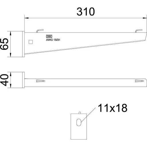 OBO Bettermann 6420610 Fali- és nyél tartó (H x Sz x Ma) 310 x 310 x 65 mm Fémes 1 db