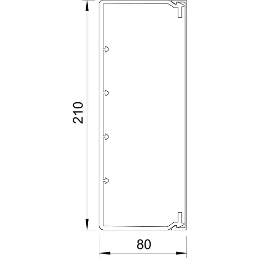 OBO Bettermann 6191312 Kábelcsatorna (H x Sz x Ma) 2000 x 210 x 80 mm Tiszta fehér 1 db