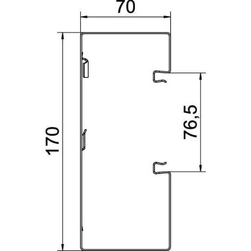 OBO Bettermann 6277800 Készülék beépítő csatorna (H x Sz) 2000 mm x 170 mm 1 db Tiszta fehér
