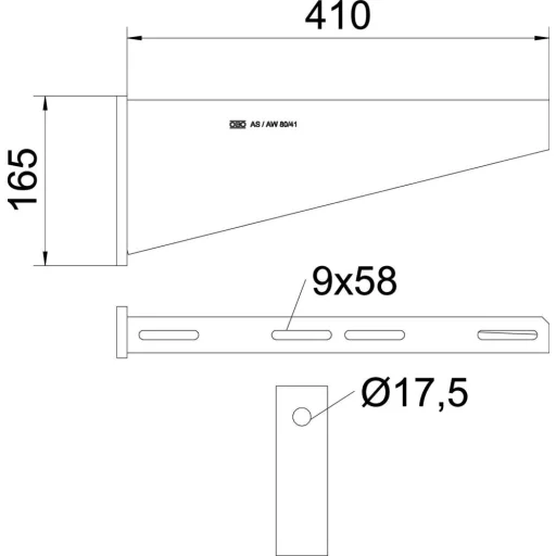 OBO Bettermann 6417795 Fali kar (H x Sz x Ma) 410 x 60 x 195 mm Fémes 1 db