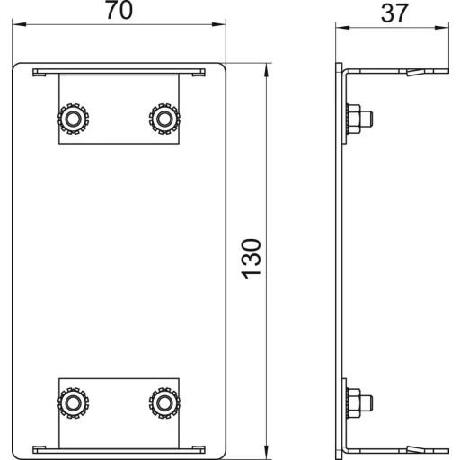 OBO Bettermann 6279370 Szerelési tartozék (Sz x Mé) 70 mm x 130 mm 1 db Tiszta fehér