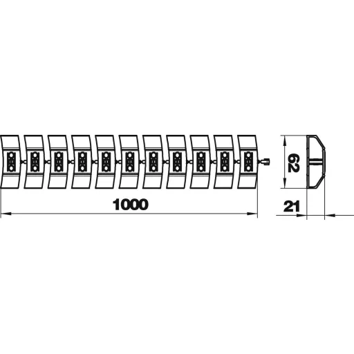 OBO Bettermann 6154922 Kábelcsatorna (H x Sz x Ma) 1000 x 60 x 20 mm Élénk szürke 1 db