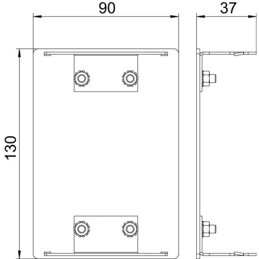 OBO Bettermann 6276973 Szerelési tartozék (H x Sz x Ma) 37 x 130 x 90 mm 1 db