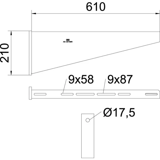 OBO Bettermann 6417833 Fali kar (H x Sz x Ma) 610 x 60 x 210 mm Fémes 1 db