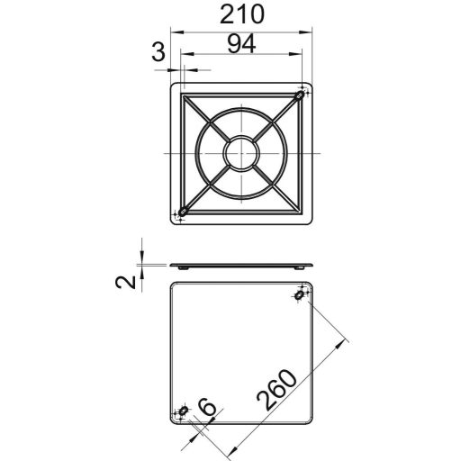 OBO Bettermann 2003252 Fedél (H x Sz) 210 mm x 210 mm 5 db