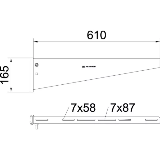 OBO Bettermann 6419316 Nyél tartó (Sz x Ma) 610 mm x 165 mm Fémes 1 db