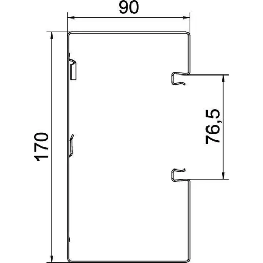 OBO Bettermann 6277900 Készülék beépítő csatorna (H x Sz) 2000 mm x 170 mm 1 db Tiszta fehér