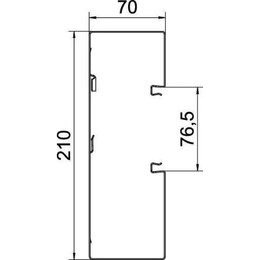 OBO Bettermann 6278000 Készülék beépítő csatorna (H x Sz) 2000 mm x 210 mm 1 db Tiszta fehér