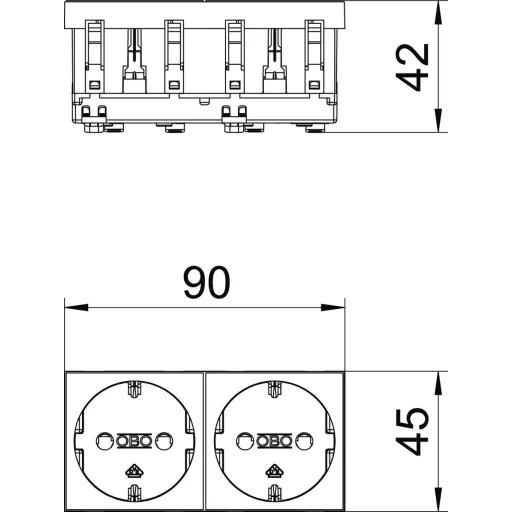 OBO Bettermann 6120026 Készülék betét Csatlakozó aljzat (Sz x Ma x Mé) 90 x 45 x 42 mm 1 db Zöld