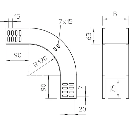 OBO Bettermann 7007055 Ív (Sz x Ma) 100 mm x 60 mm Fémes 1 db