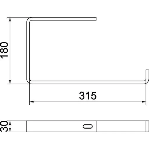 OBO Bettermann 6363938 Mennyezet rögzítés (H x Sz x Ma) 300 x 30 x 160 mm Fémes 1 db