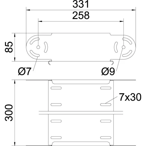 OBO Bettermann 7076304 Ív (Sz x Ma) 300 mm x 85 mm Fémes 1 db