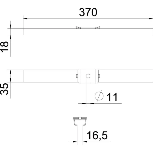 OBO Bettermann 6015420 Középső profil (H x Sz x Ma) 370 x 35 x 18 mm Fémes 25 db