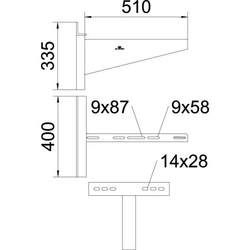 OBO Bettermann 6417918 Fali kar (H x Sz x Ma) 510 x 60 x 335 mm Fémes 1 db