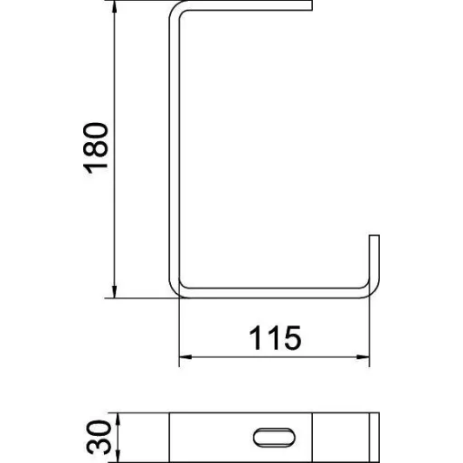 OBO Bettermann 6363903 Mennyezet rögzítés (H x Sz x Ma) 100 x 30 x 160 mm Fémes 1 db