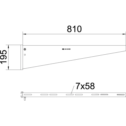 OBO Bettermann 6419328 Nyél tartó (Sz x Ma) 810 mm x 195 mm Fémes 3 db