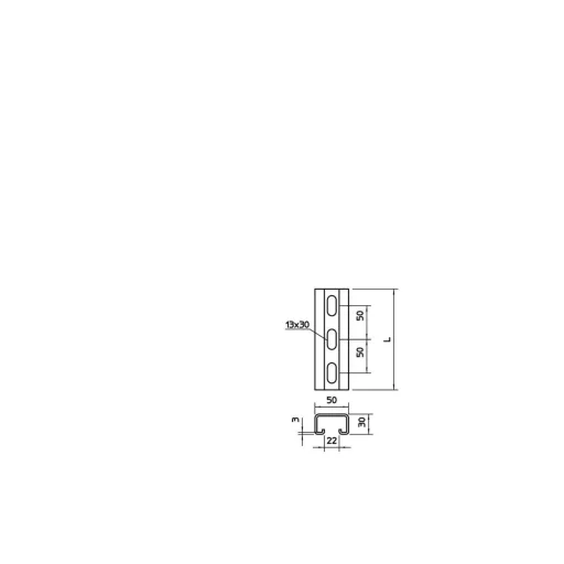 OBO Bettermann 1121243 Profilsínek (H x Sz x Ma) 300 x 50 x 30 mm Fémes 1 db