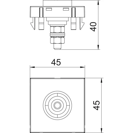 OBO Bettermann 6120001 Készülék betét Túlfeszültség ellen védő modul (Sz x Ma x Mé) 45 x 45 x 9 mm 1 db Szürke