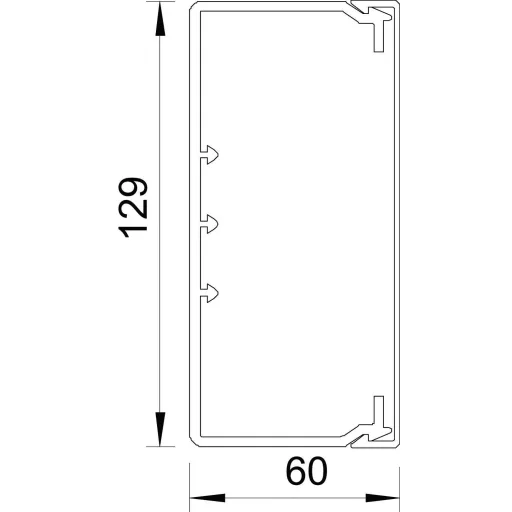 OBO Bettermann 6022022 Kábelcsatorna (H x Sz x Ma) 2000 x 130 x 60 mm Kőszürke 1 db