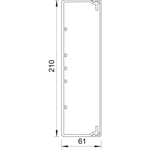OBO Bettermann 6191266 Kábelcsatorna (H x Sz x Ma) 2000 x 210 x 60 mm Tiszta fehér 1 db
