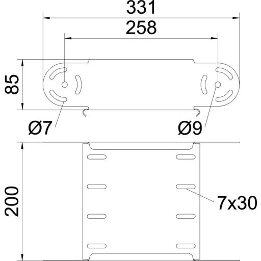 OBO Bettermann 7076207 Ív (Sz x Ma) 200 mm x 85 mm Fémes 1 db