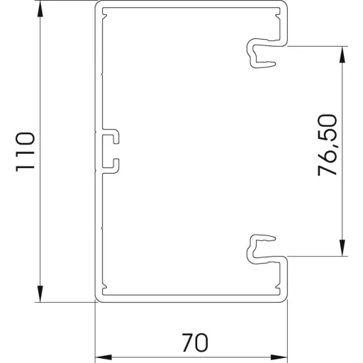 OBO Bettermann 6274301 Készülék beépítő csatorna (H x Sz) 2000 mm x 110 mm 1 db Krém-fehér
