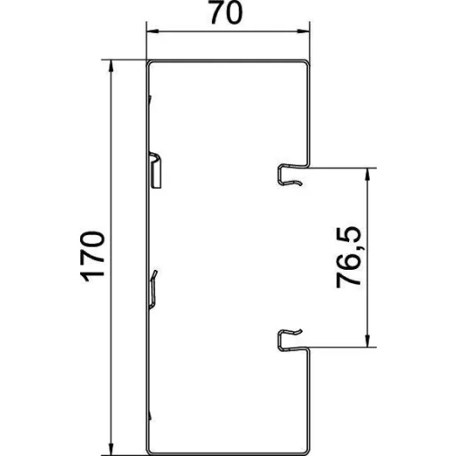 OBO Bettermann 6277600 Készülék beépítő csatorna (H x Sz) 2000 mm x 170 mm 1 db Tiszta fehér
