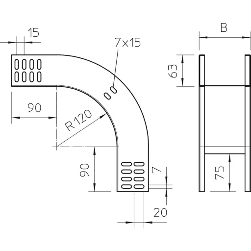 OBO Bettermann 7007063 Ív (Sz x Ma) 200 mm x 60 mm Fémes 1 db