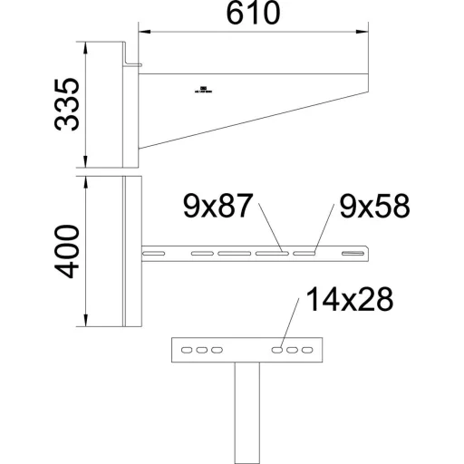 OBO Bettermann 6417922 Fali kar (H x Sz x Ma) 610 x 60 x 335 mm Fémes 1 db