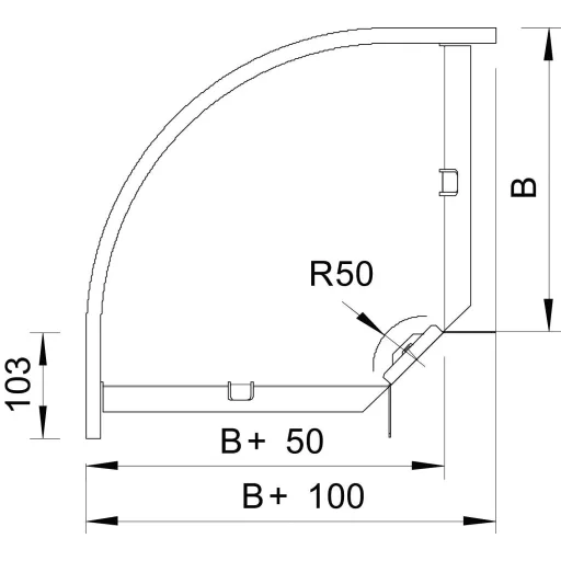 OBO Bettermann 7124120 Ív (Sz x Ma) 100 mm x 35 mm Fémes 1 db