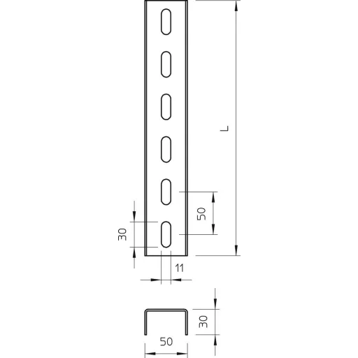 OBO Bettermann 6342306 U-nyél (H x Sz x Ma) 400 x 30 x 50 mm Átlátszó 1 db