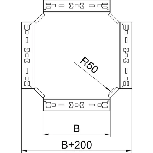 OBO Bettermann 7027021 Keresztidom (Sz x Ma) 100 mm x 60 mm Fémes 1 db