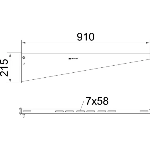 OBO Bettermann 6419334 Nyél tartó (Sz x Ma) 910 mm x 195 mm Fémes 1 db