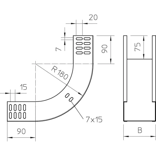 OBO Bettermann 7007010 Ív (Sz x Ma) 150 mm x 60 mm Fémes 1 db