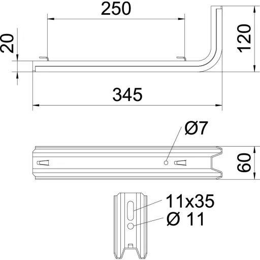 OBO Bettermann 6366143 Fali- és nyél tartó (H x Sz) 345 mm x 345 mm Fémes 20 db