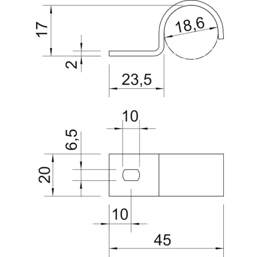 OBO Bettermann 1013881 Rögzítő bilincs Fémes 100 db