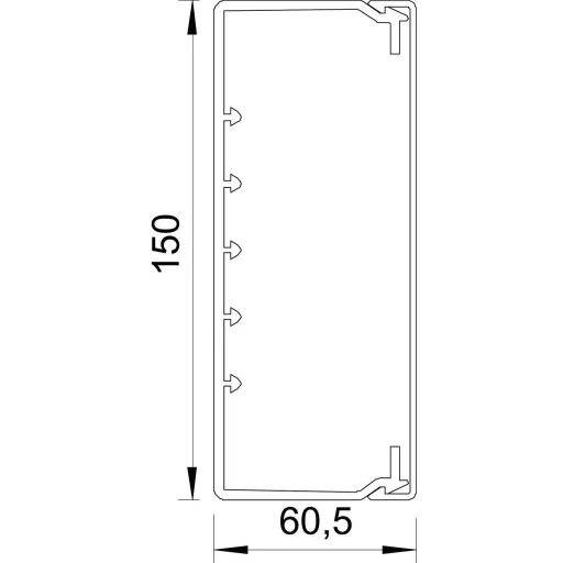 OBO Bettermann 6022030 Kábelcsatorna (H x Sz x Ma) 2000 x 150 x 60 mm Kőszürke 1 db