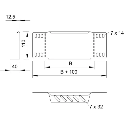 OBO Bettermann 7111207 Szűkítő idom (Sz x Ma) 200 mm x 110 mm Fémes 1 db
