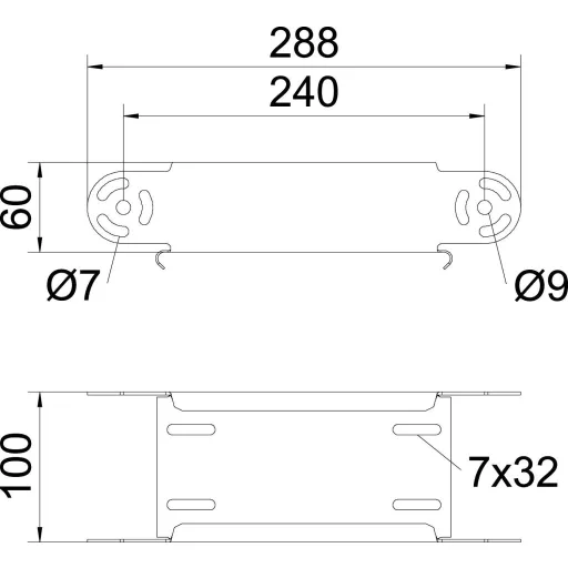 OBO Bettermann 7075103 Ív (Sz x Ma) 100 mm x 60 mm Fémes 1 db
