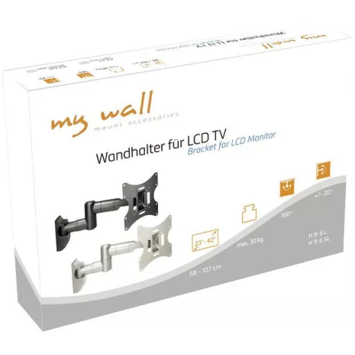 My Wall H9-6L TV fali tartó Billenthető, Dönthető, Változtatható faltól való távolság 58,4 cm (23) - 109,2 cm (43) Dönthető + forgatható