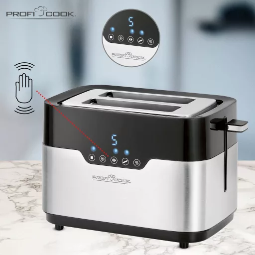 Profi Cook PC-TA 1170 Kenyérpirító Fekete, Nemesacél