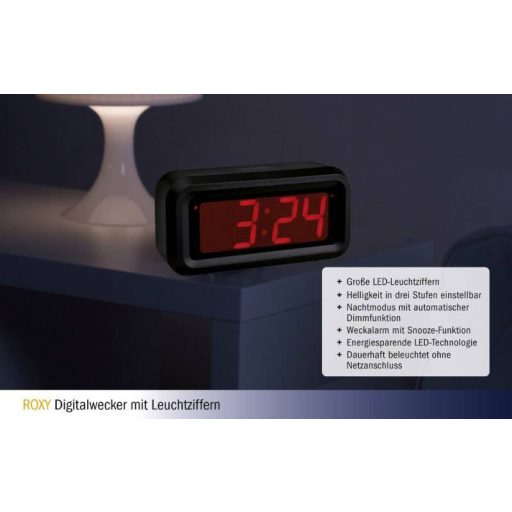 TFA Dostmann 60.2024.10 Kvarc Ébresztőóra Antracit Riasztási idők 1