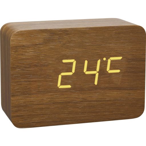 Rádiójel vezérlésű ébresztőóra, fa, világosbarna, TFA Dostmann 60.2549.08